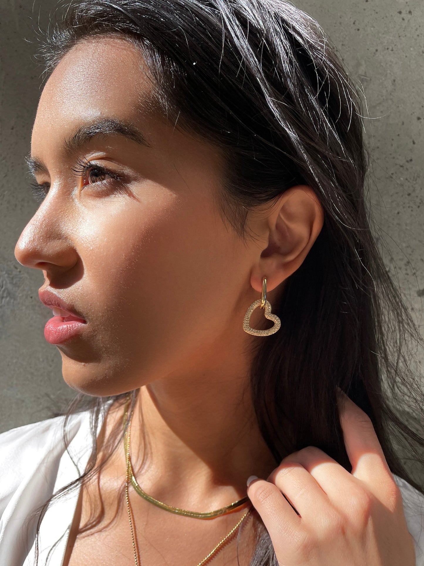 Follow Your Heart Earrings - CZ hearts detachable huggies