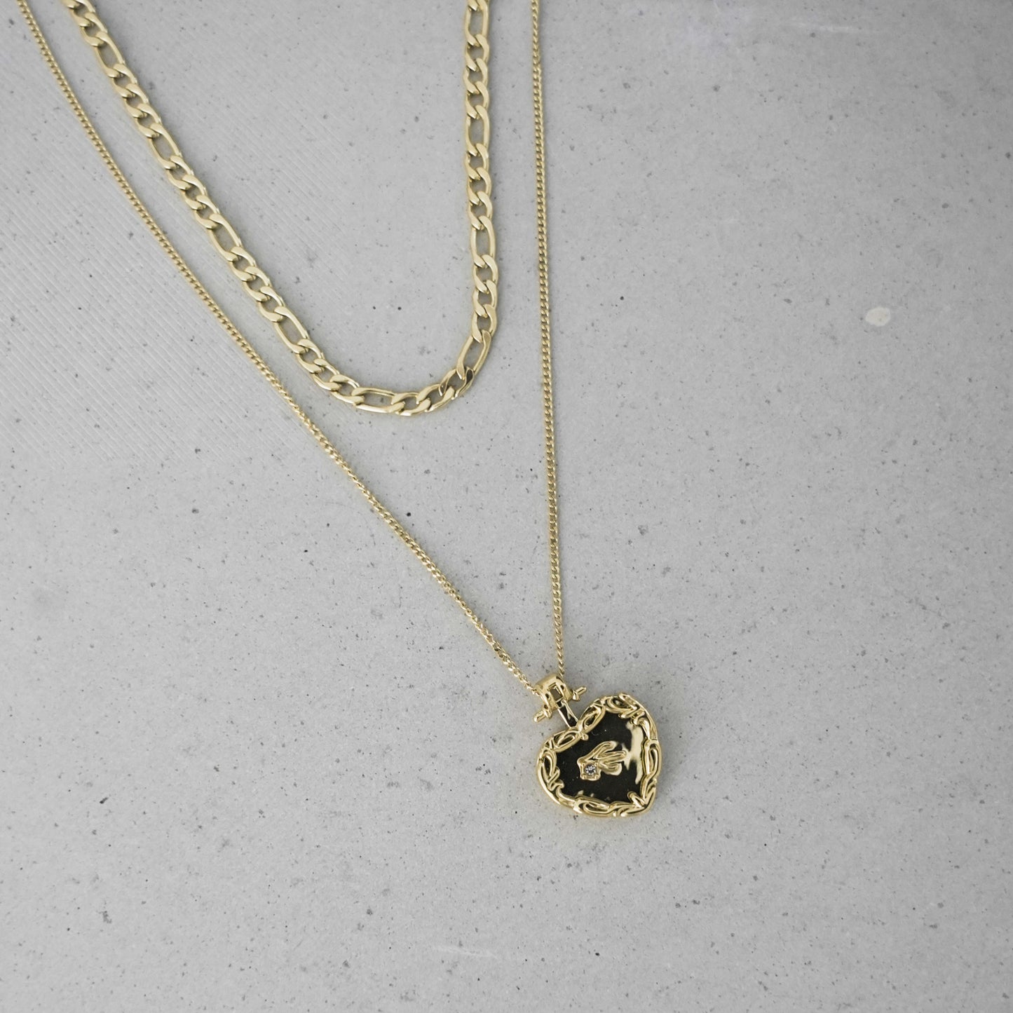 Best Interest at Heart Vintage heart pendant necklace (engraving available)