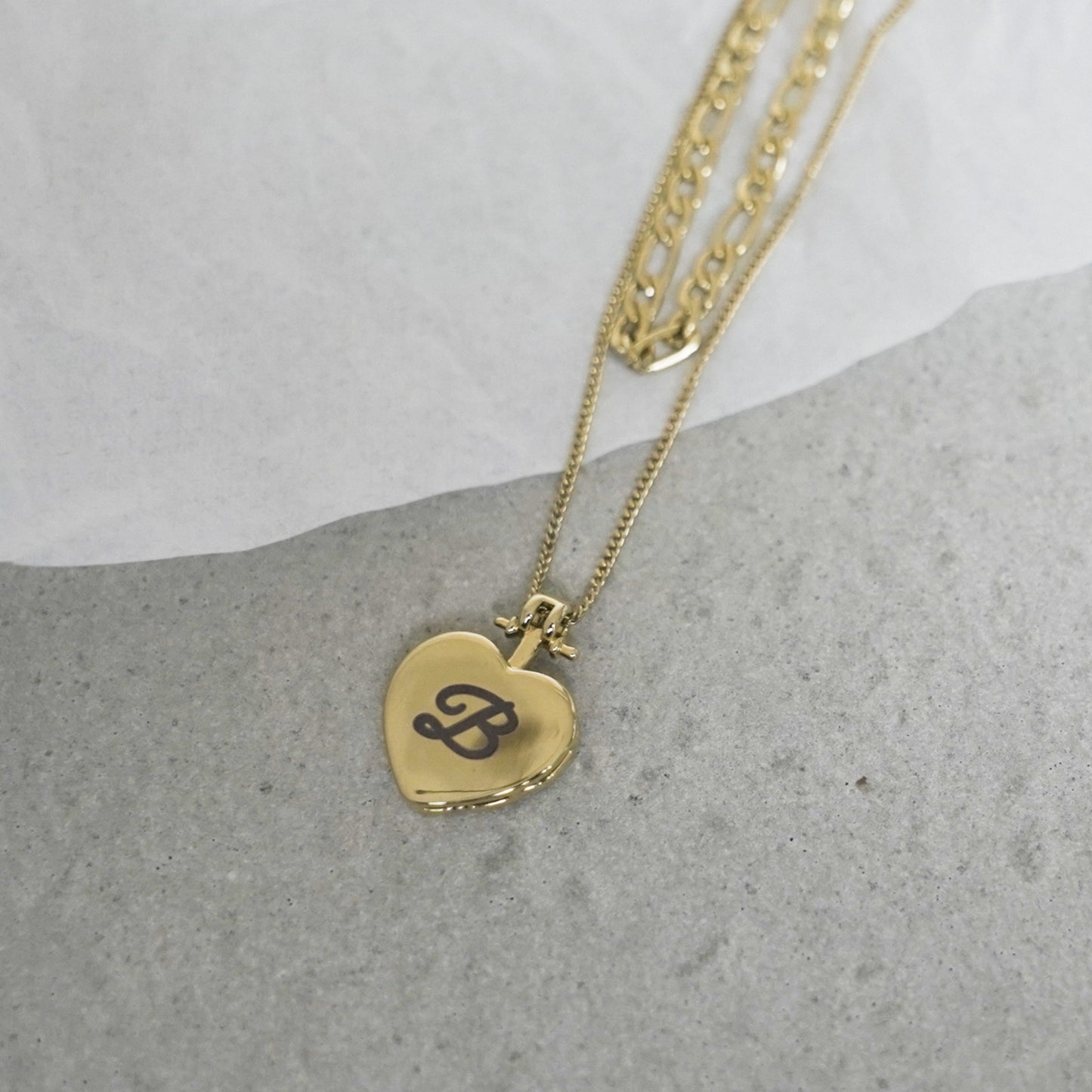 Best Interest at Heart Vintage heart pendant necklace (engraving available)